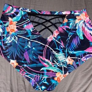 Torrid Tropical Strappy Swim Bottoms Size 0